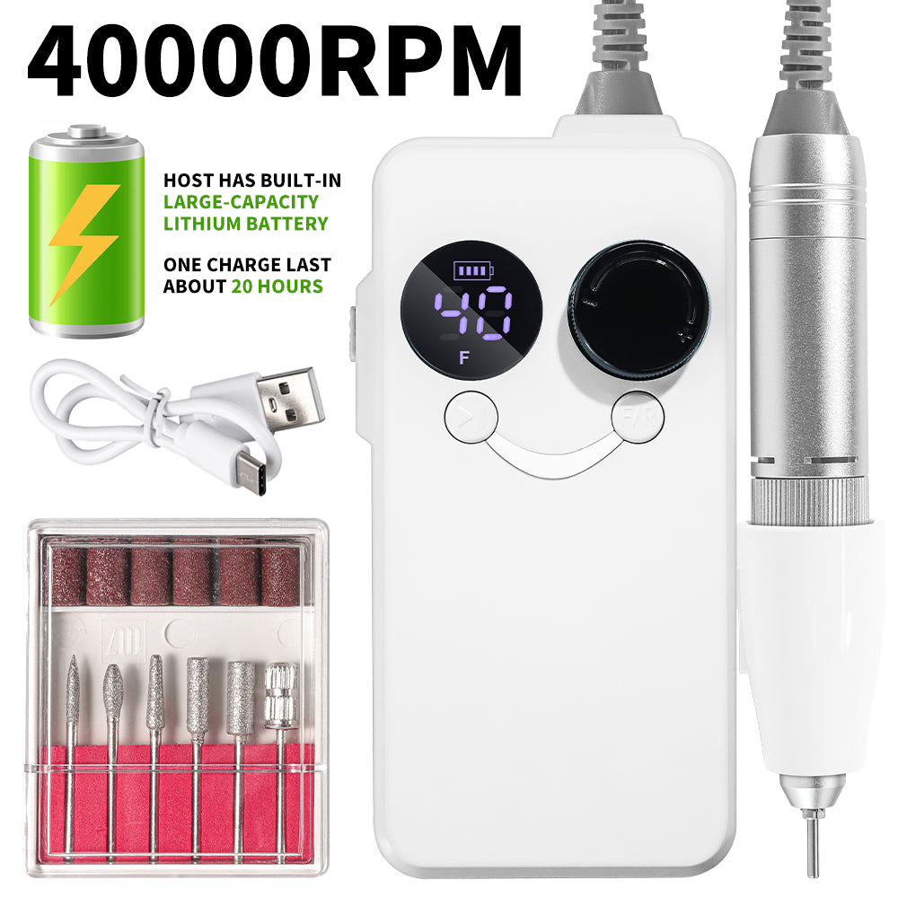 40000RPM Professional Cordless Electric Nail Drill Machine Rechargeable