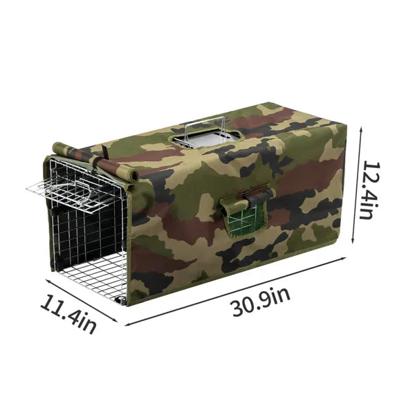 Humane Live Animal Trap Cage with Cover for Outdoor Animal Control