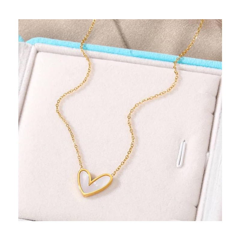 Luxury Gold Jewelry Set – Elegant Heart Necklace Bracelet Ring