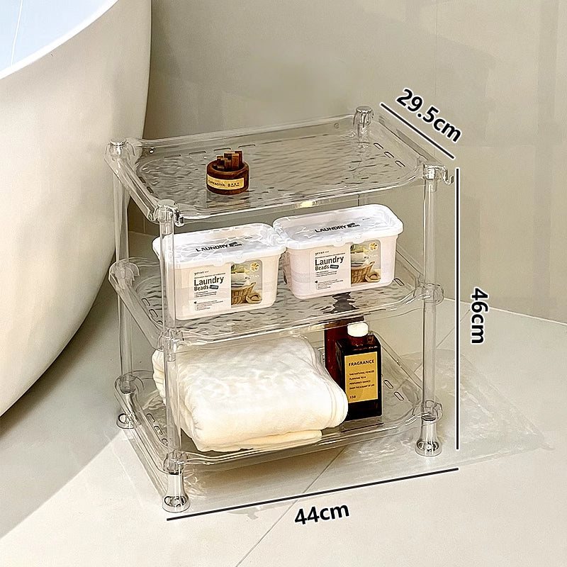 3 Layer Water Ripple Transparent Bathroom Storage Shelf