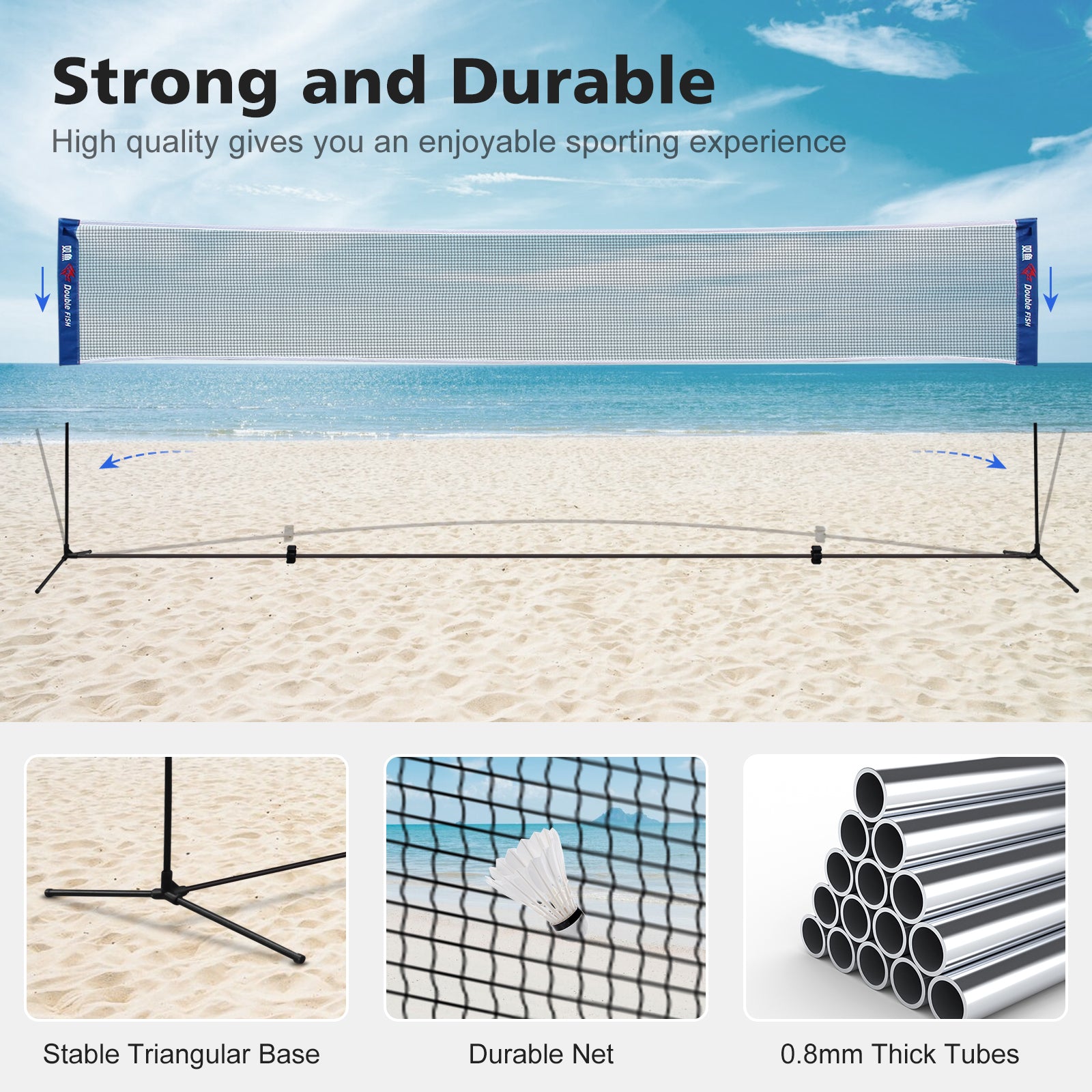 Portable Badminton Net Set Foldable for Indoor Outdoor Training