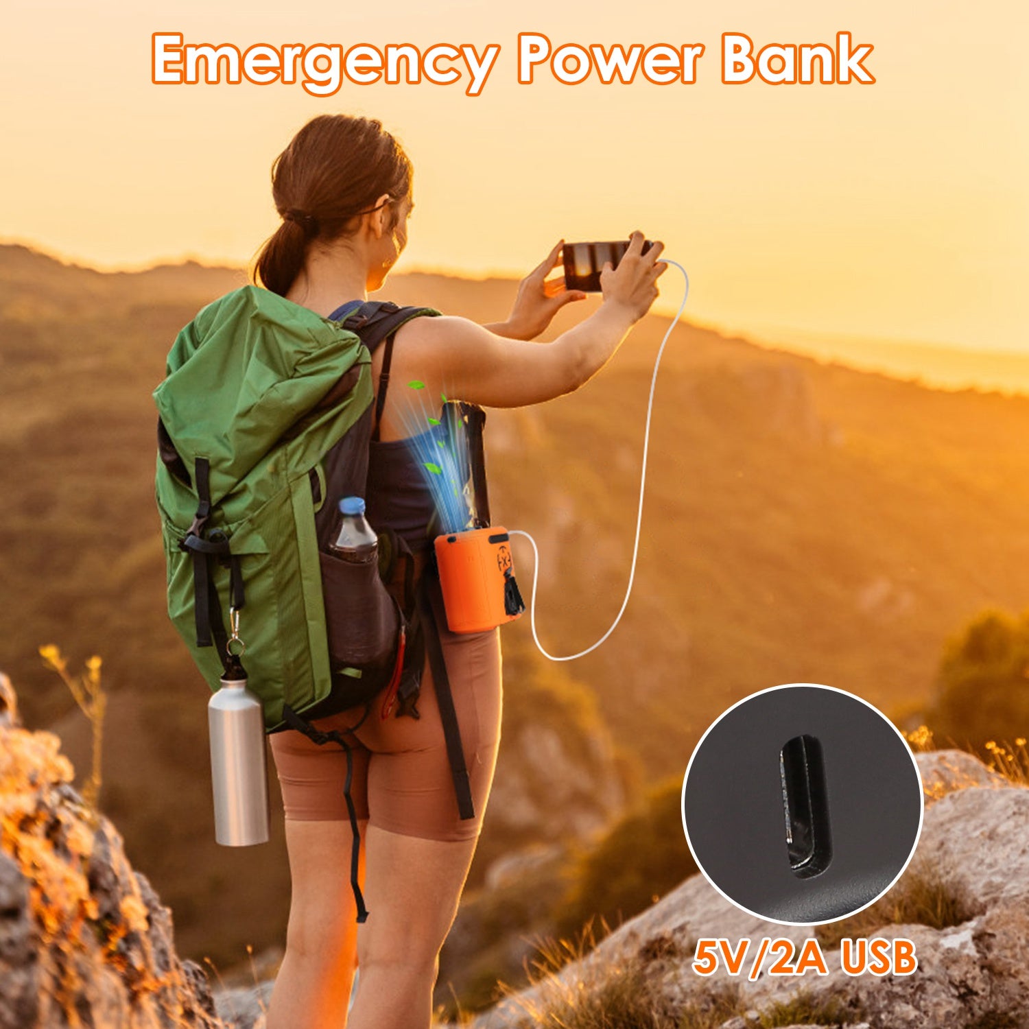 5 in 1 Portable Waist Clip Fan Rechargeable Turbo