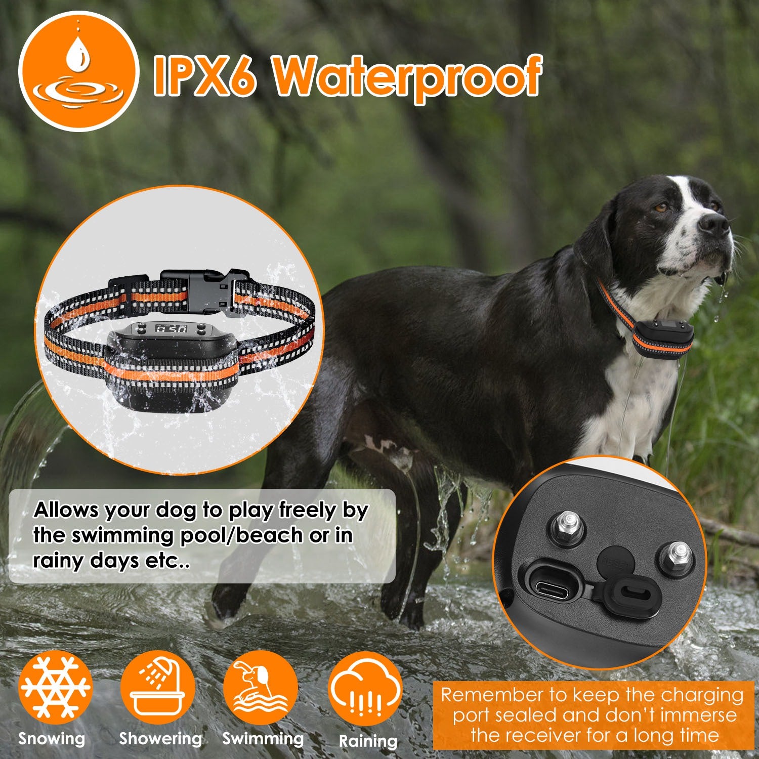 2-in-1 Wireless GPS Dog Fence Tracker Collar with Waterproof Design