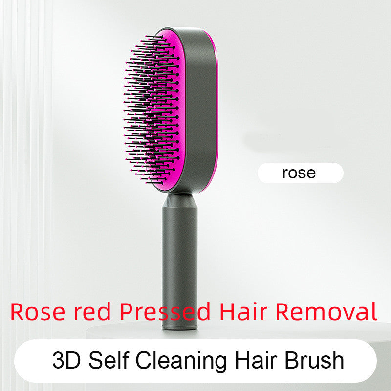 Self Cleaning Hair Brush with Scalp Massage & Detangling