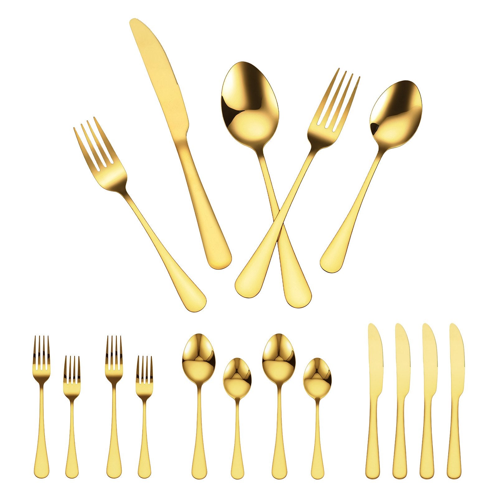 100-Piece Stainless Steel Silverware Set Flatware for 20 People