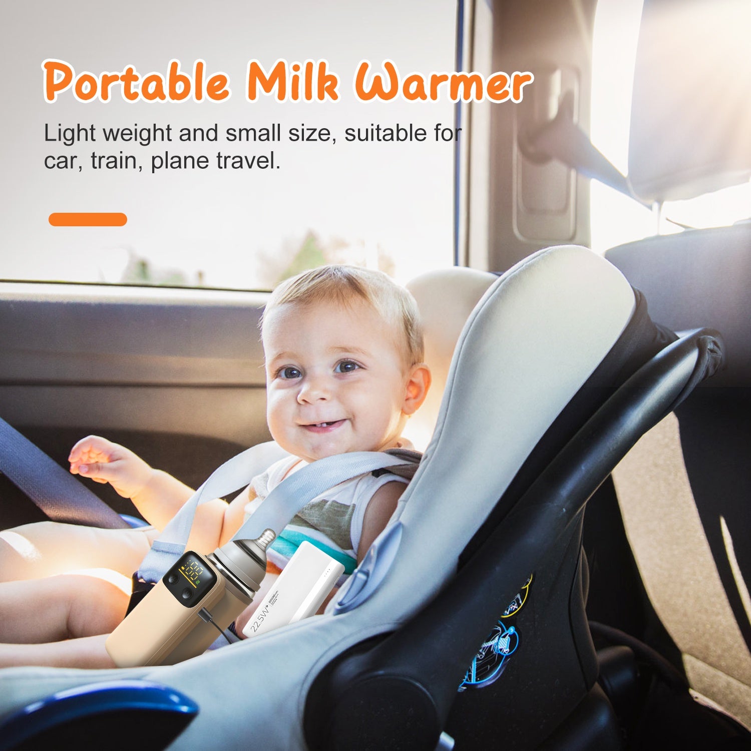 Portable Baby Bottle Warmer USB Rechargeable 6 Temperature