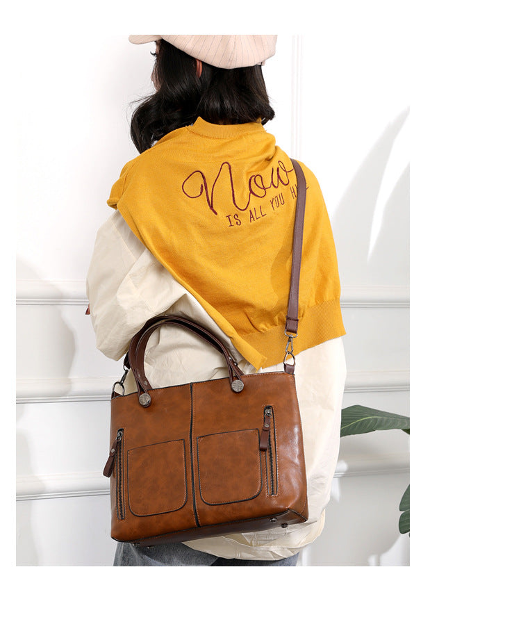 Retro Large Capacity Handbags Simple Womens Crossbody Shoulder Bags