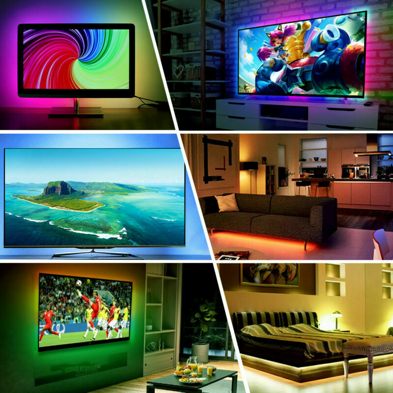 4x50CM USB RGB LED Strip Lights Kit with Remote for TV Background