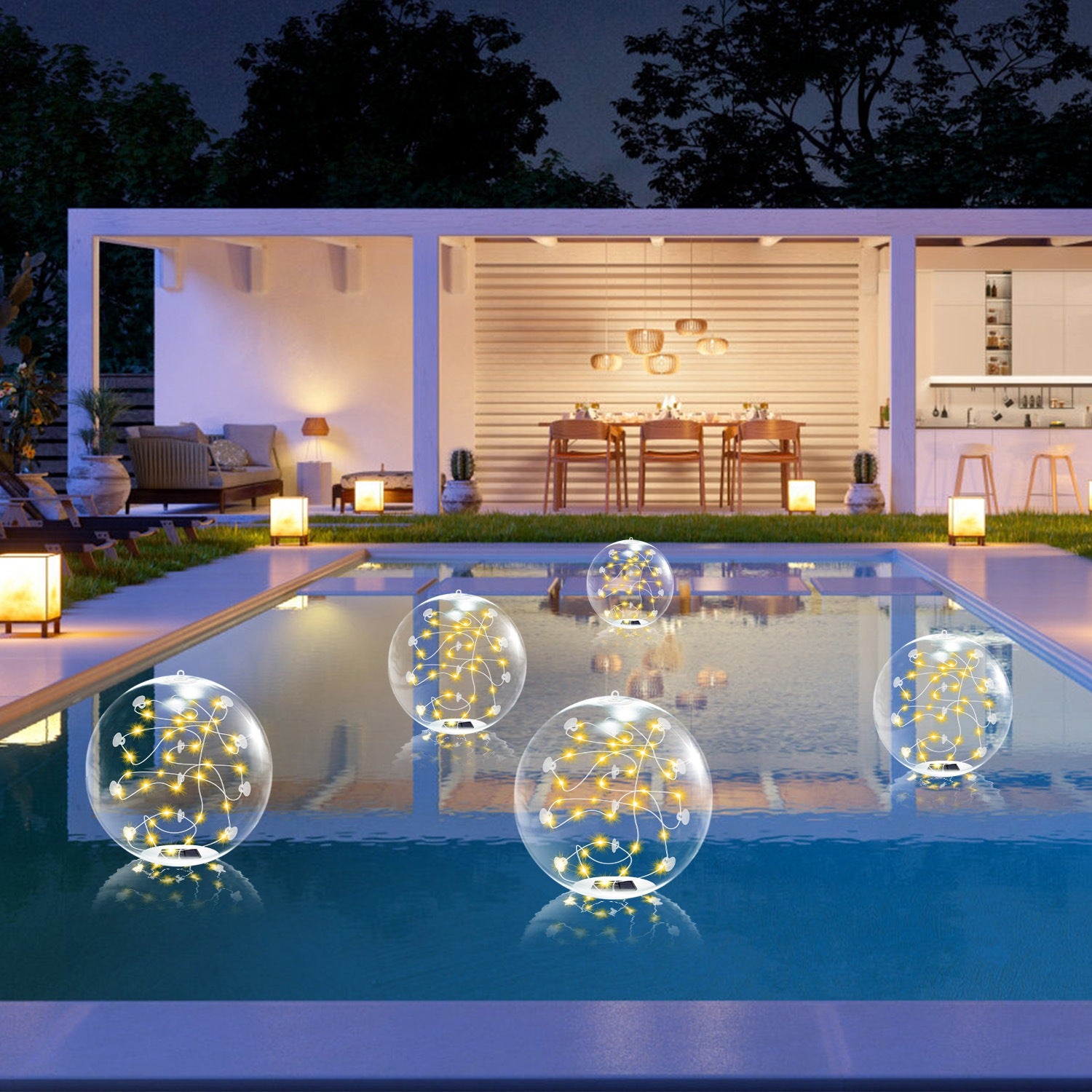 Floating Solar Pool Lights Remote Control Waterproof LED Balls