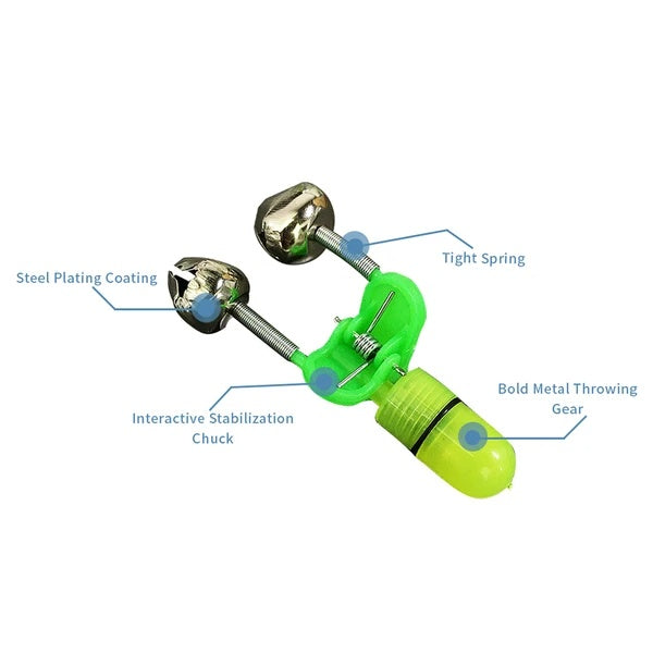 LED Night Fishing Bite Alarm with Bells Rod Tip Clip