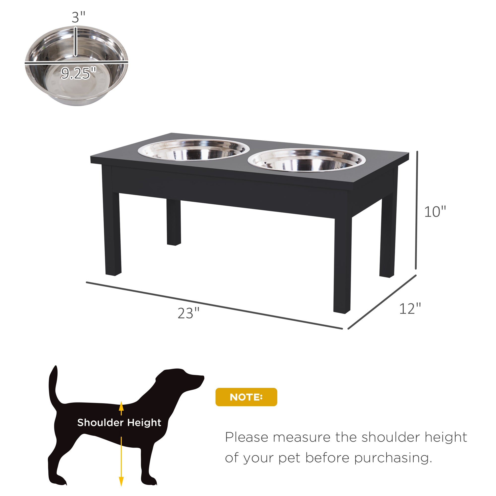 Wooden Elevated Dog Feeding Station Heavy Duty Pet Food Bowl Stand