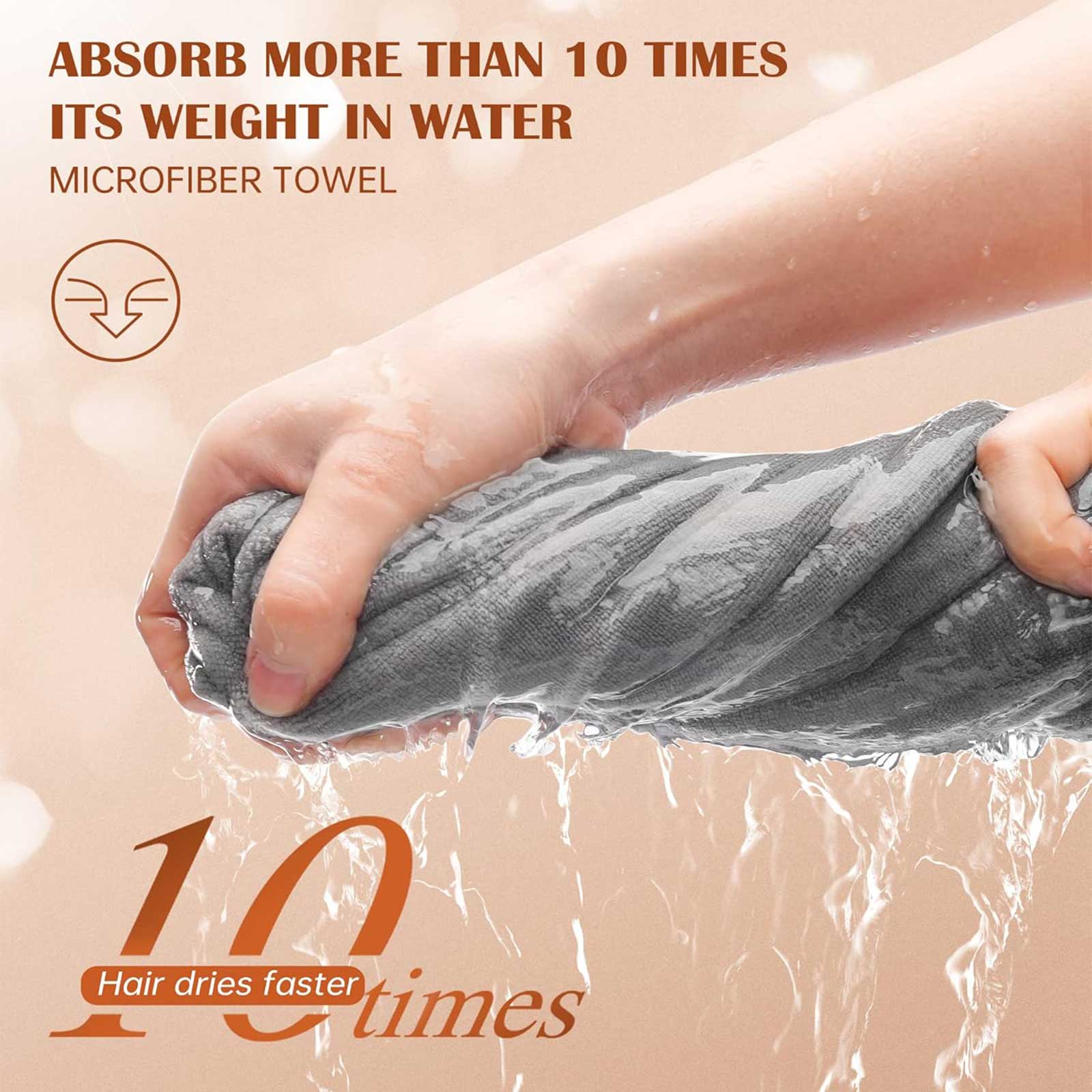 Women 3 Piece Microfiber Hair Towel Wrap Set for All Hair Types