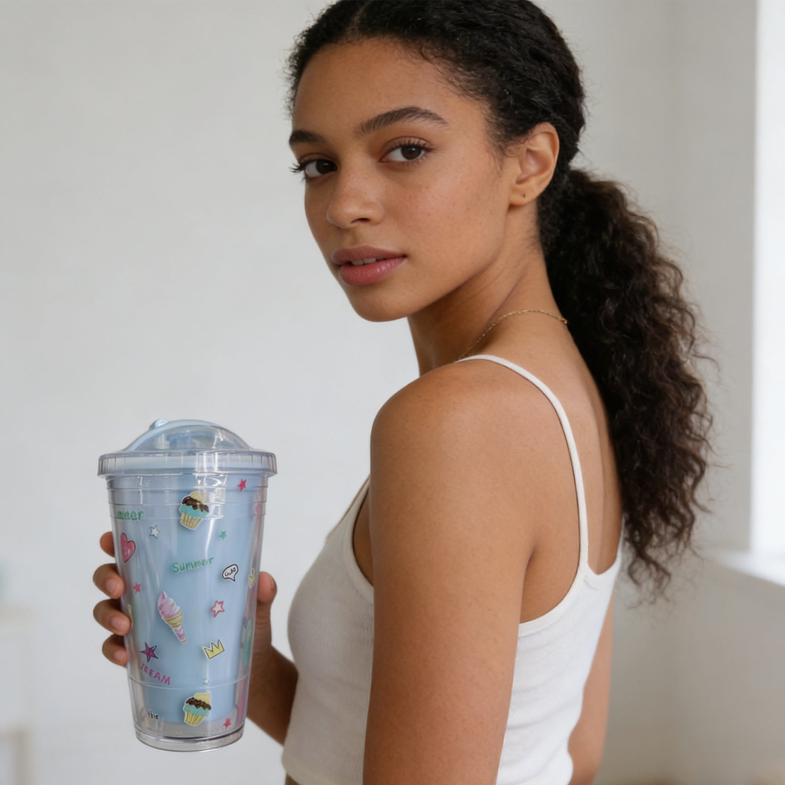 Ice Cream Drinking Bottle-Blue 450ML