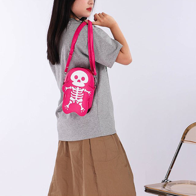 Halloween Skull Crossbody Bag Y2K Cute Shoulder Phone Bag For Women
