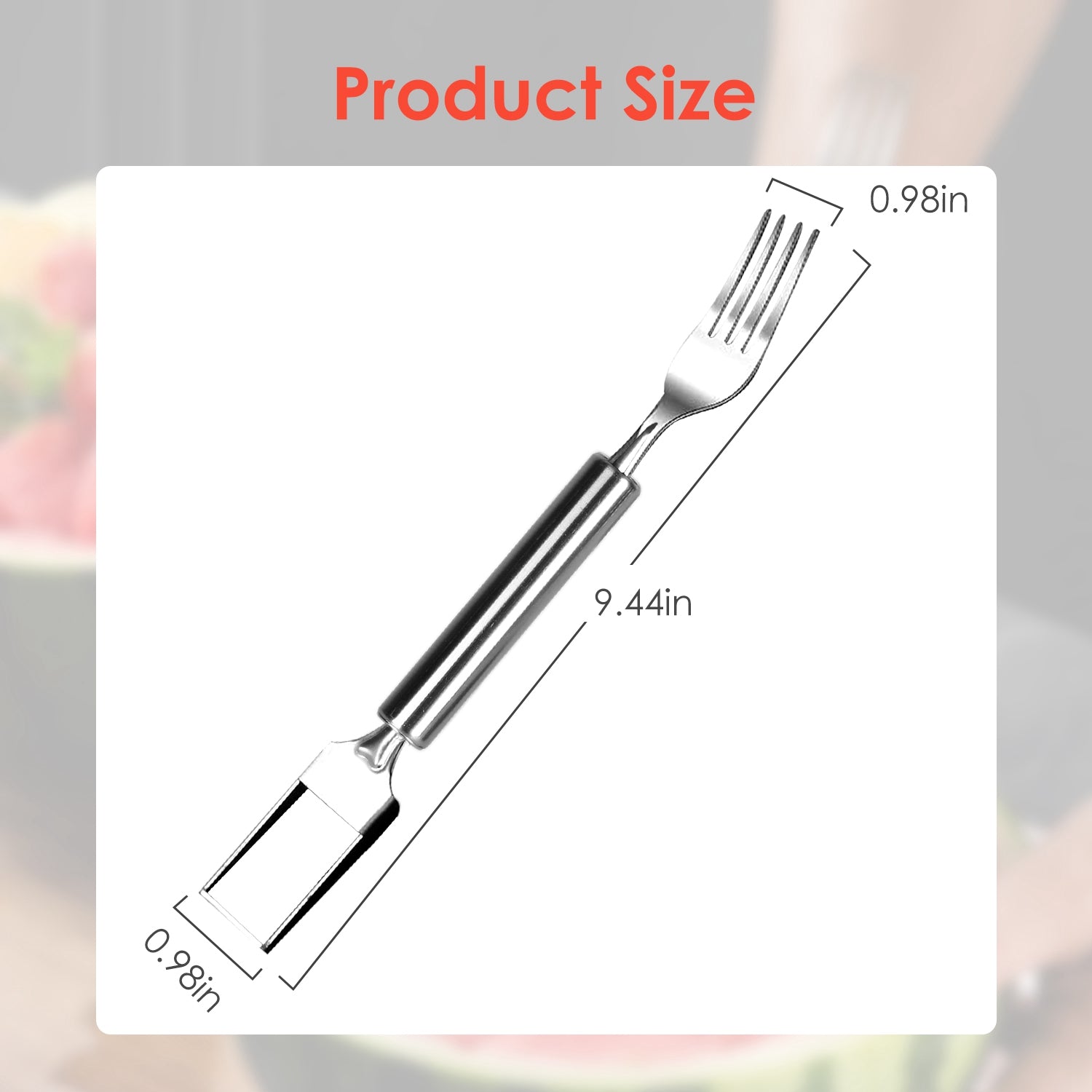 5Pcs 2-in-1 Watermelon Cutter Fork Stainless Steel Fruit Slicer