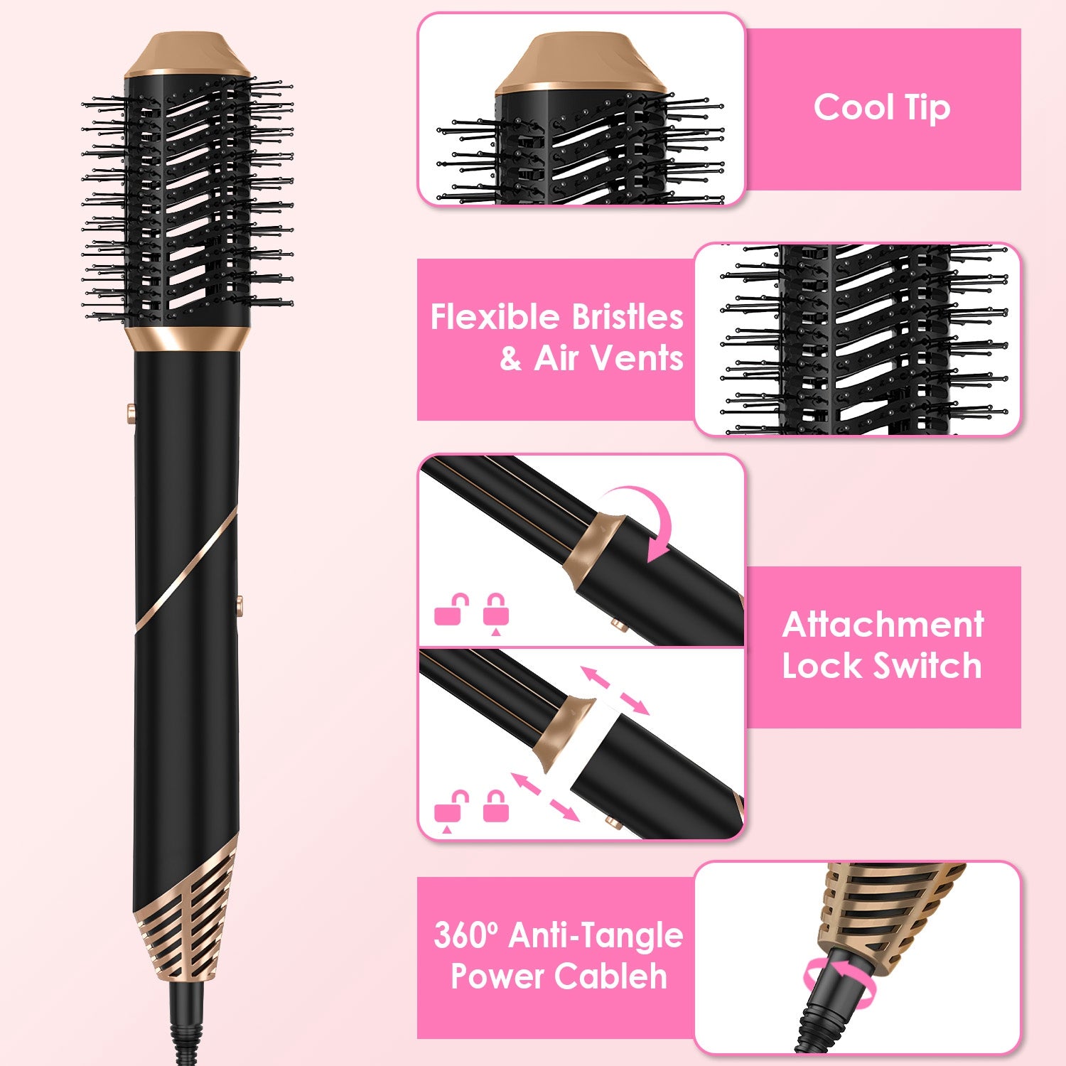 Professional 5-in-1 Hot Air Styler for Curling & Volumizing
