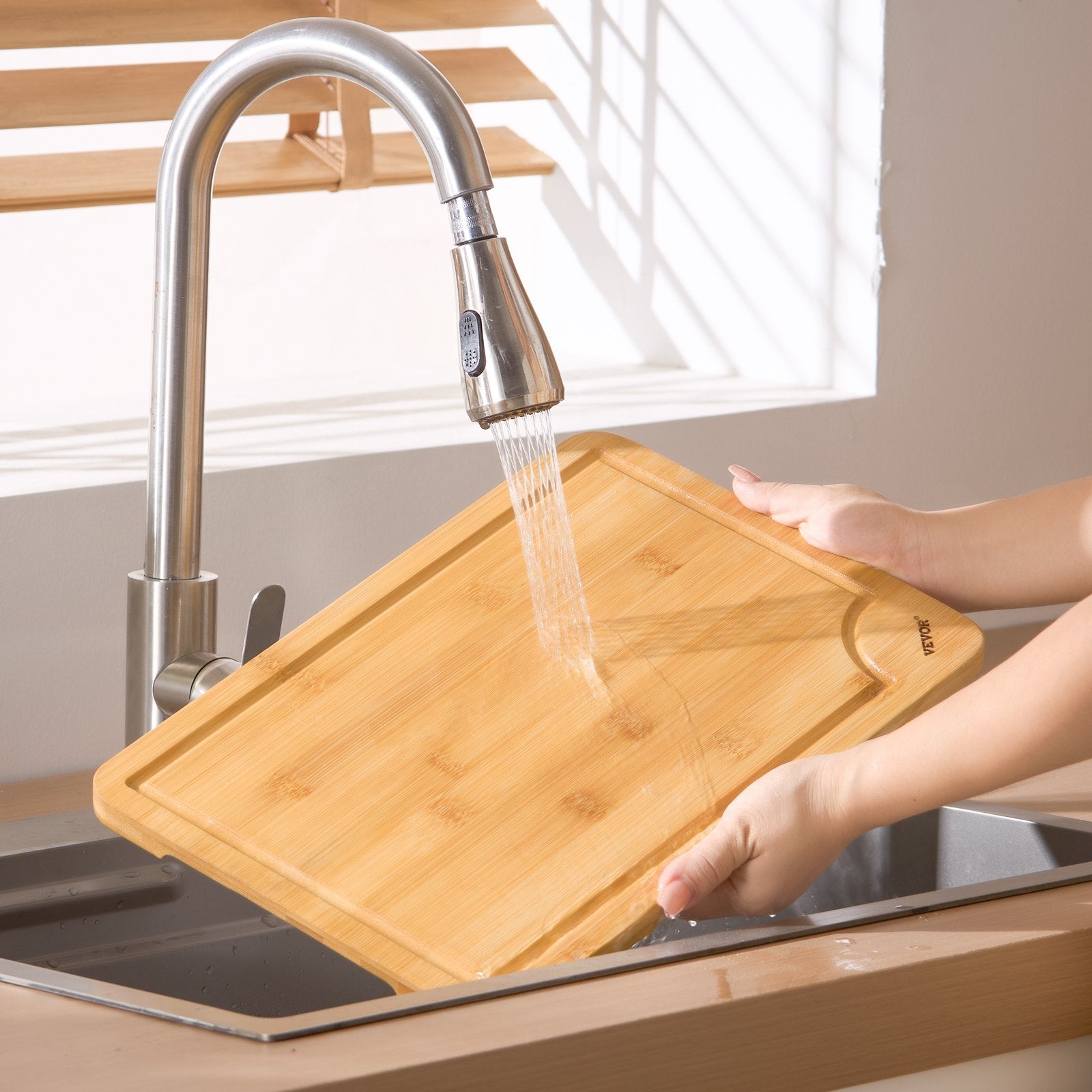 Premium Bamboo Cutting Board with Handle