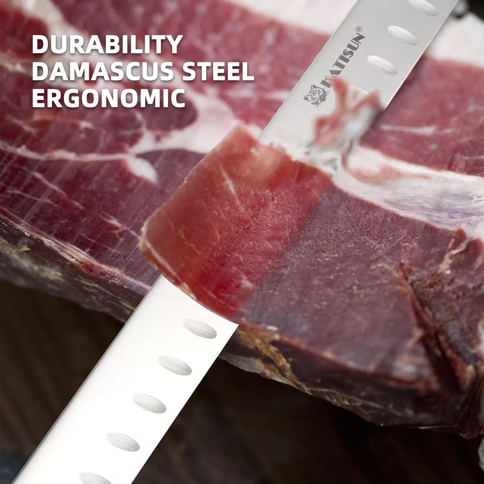 10-Inch Carbon Steel Chef Knife Ultra Sharp Meat Slicing Kitchen Tool