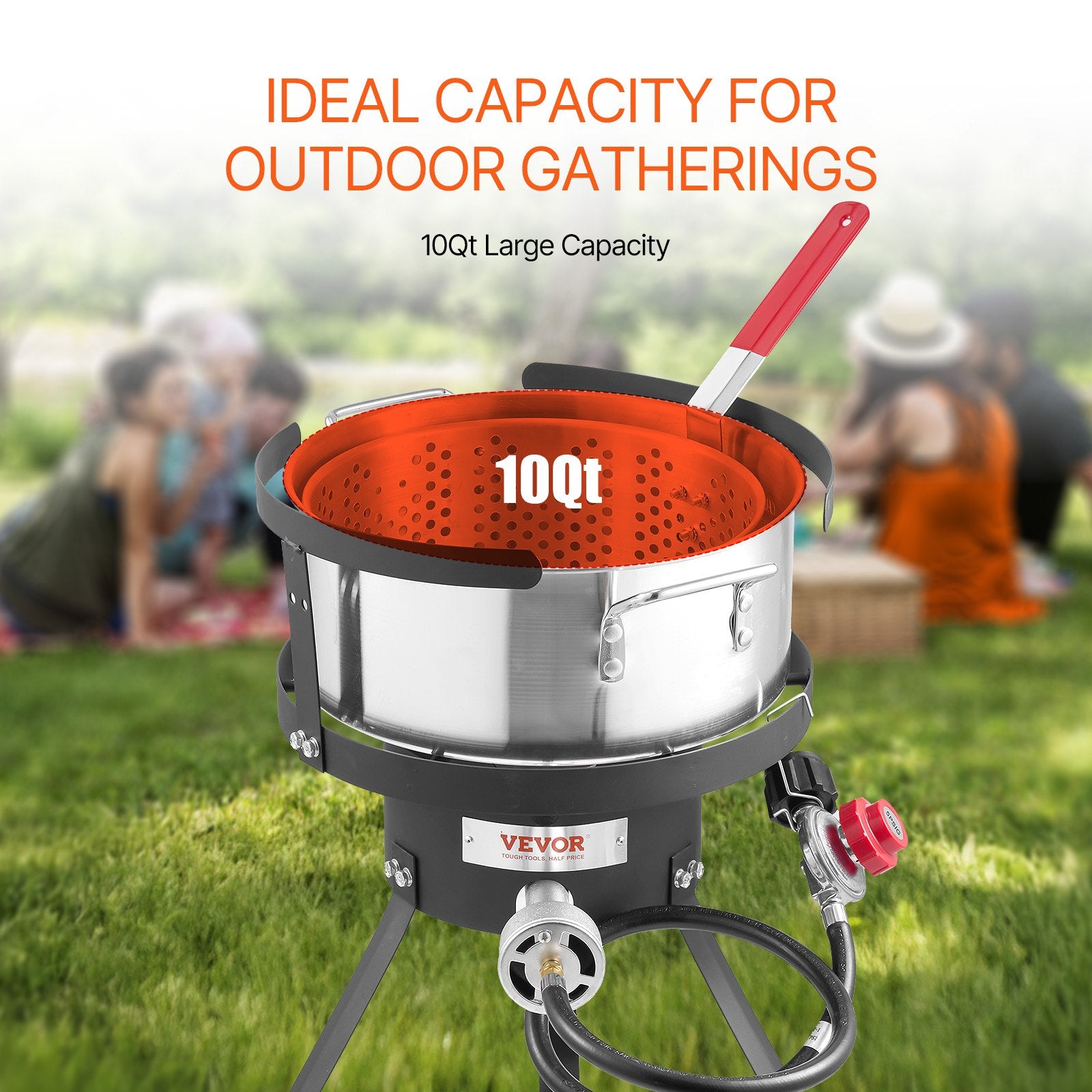 10 Qt Outdoor Propane Deep Fryer Kit Aluminum Fish & Wing Cooker