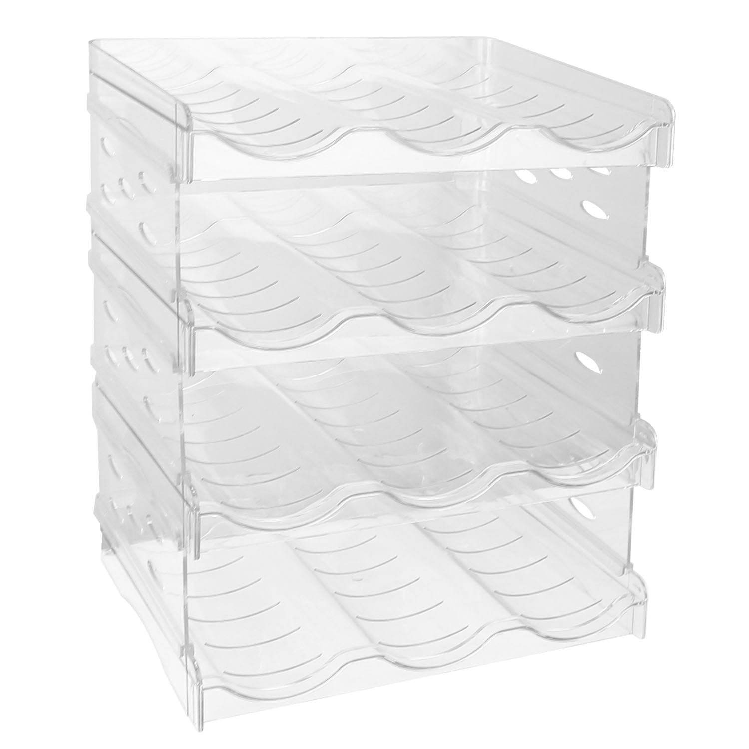 4 Tier Bottle Storage Holder 12 Bottles Stackable Organizer