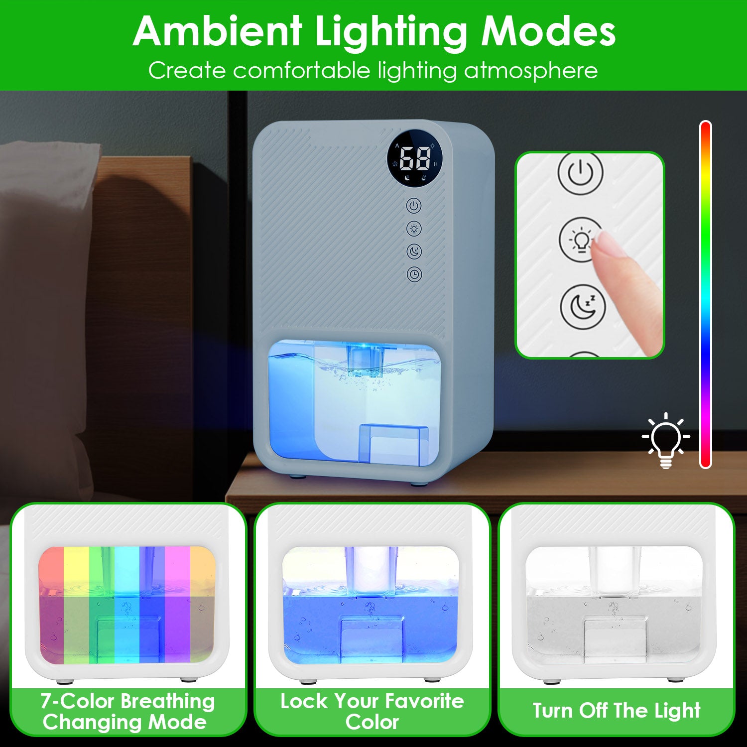 Powerful Portable Dehumidifier Quiet Smart Home Air Dryer