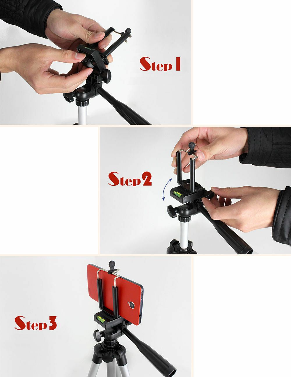 Professional Camera Tripod Stand Phone Holder Portable Mount