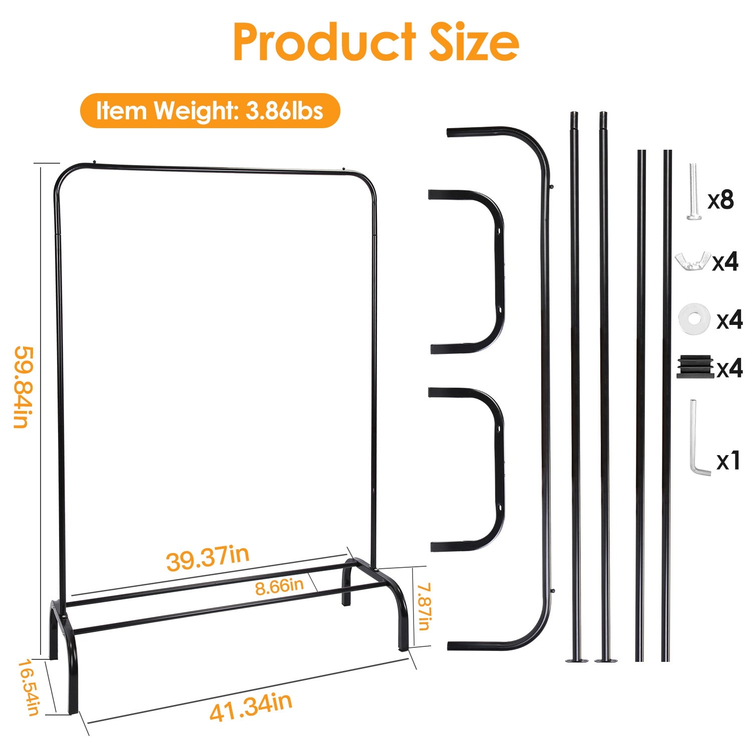 Heavy Duty Garment Rack with Shelf Freestanding Clothes Organizer