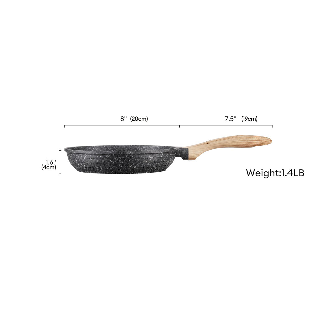 8 Inch Nonstick Frying Pan Stone Coating Induction Skillet