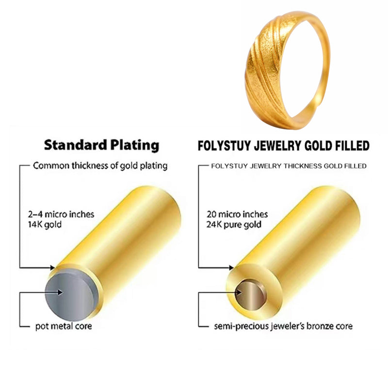 Luxury 24K Gold Dome Croissant Band Ring – Elegant Statement