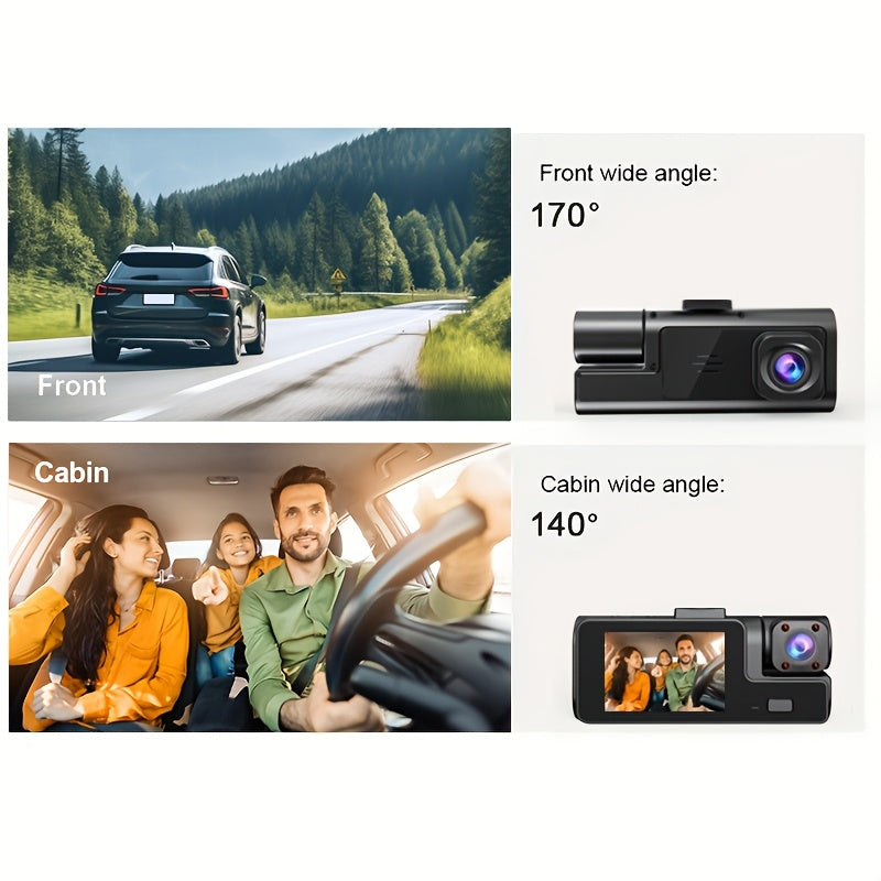 HD 1080P Driving Recorder Three Lens Dash Cam