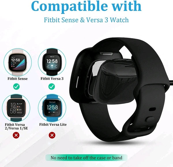 Wireless Charger Dock for Sense Versa 3 4 Watch USB Cable