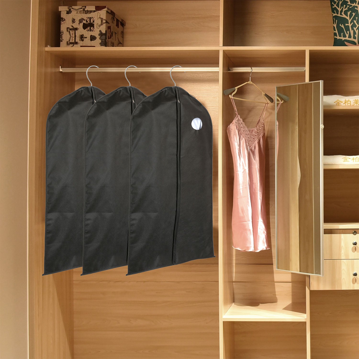 5Pcs Garment Bags 39in Hanging Suit Cover with Zipper Window