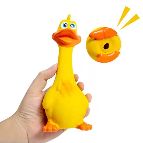 Interactive Latex Dog Chew Toy Cute Duck Squeaky Boredom Buster