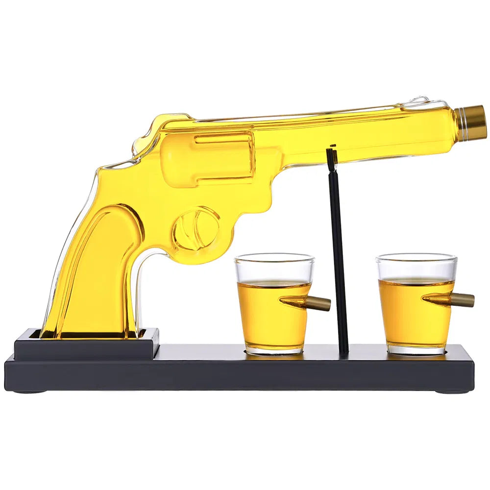 Premium Whiskey Gun Decanter Set Unique Gift for Men & Dad