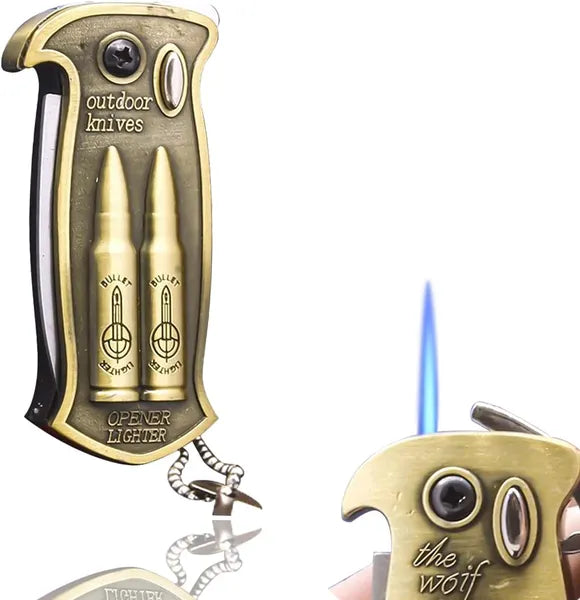 Metal Jet Torch Lighter Refillable Butane Windproof for Camping BBQ & Fireplace
