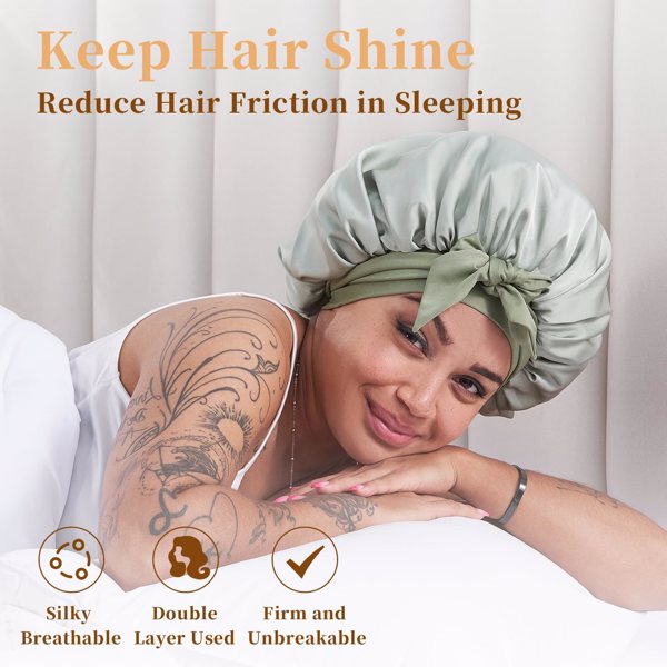 Luxury Satin Hair Bonnet for All Hair Types Anti-Frizz Care