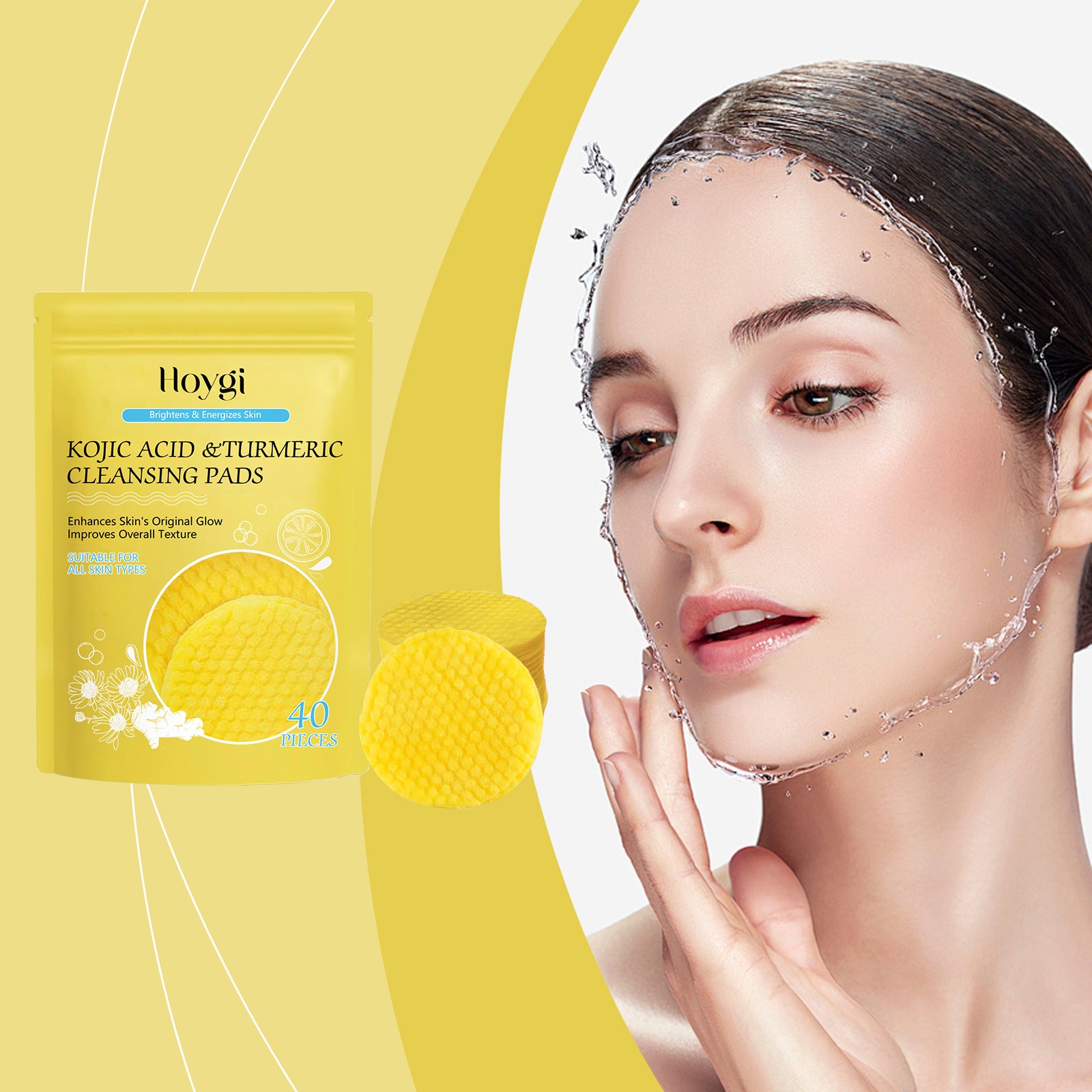 Turmeric Kojic Acid Cleansing Pads for Pore Cleansing & Exfoliation