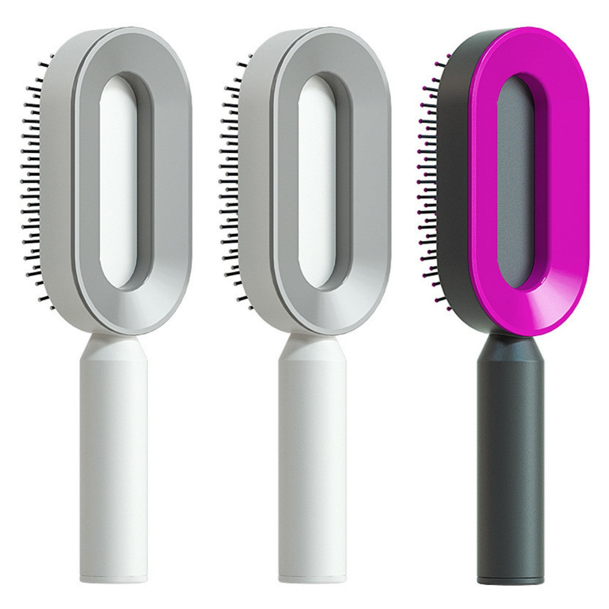 Self Cleaning Hair Brush with Scalp Massage & Detangling