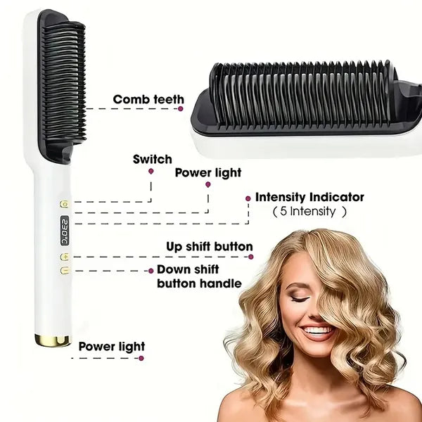 Ionic Hair Straightening Brush with 30 Temp Settings