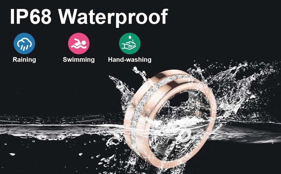 Advanced Rose Gold Smart Ring Health Fitness Tracker Waterproof
