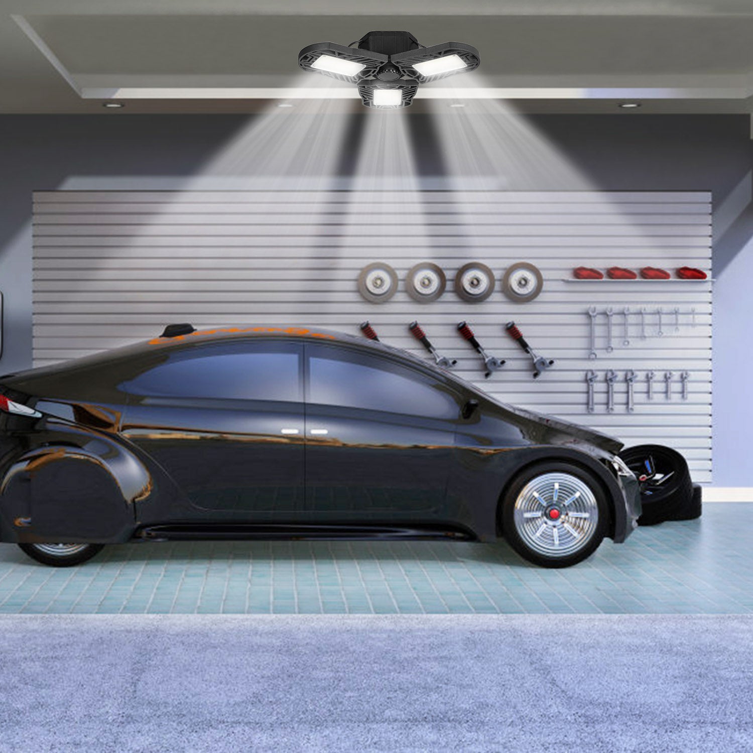 LED Garage Light 80W 7000LM Deformable E27 Workshop Lamp