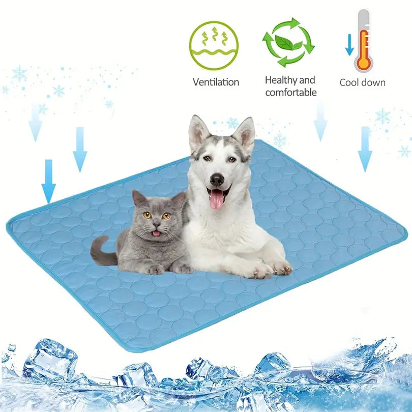 Premium Dog Cooling Mat Summer Pet Ice Pad Durable Comfort Bed