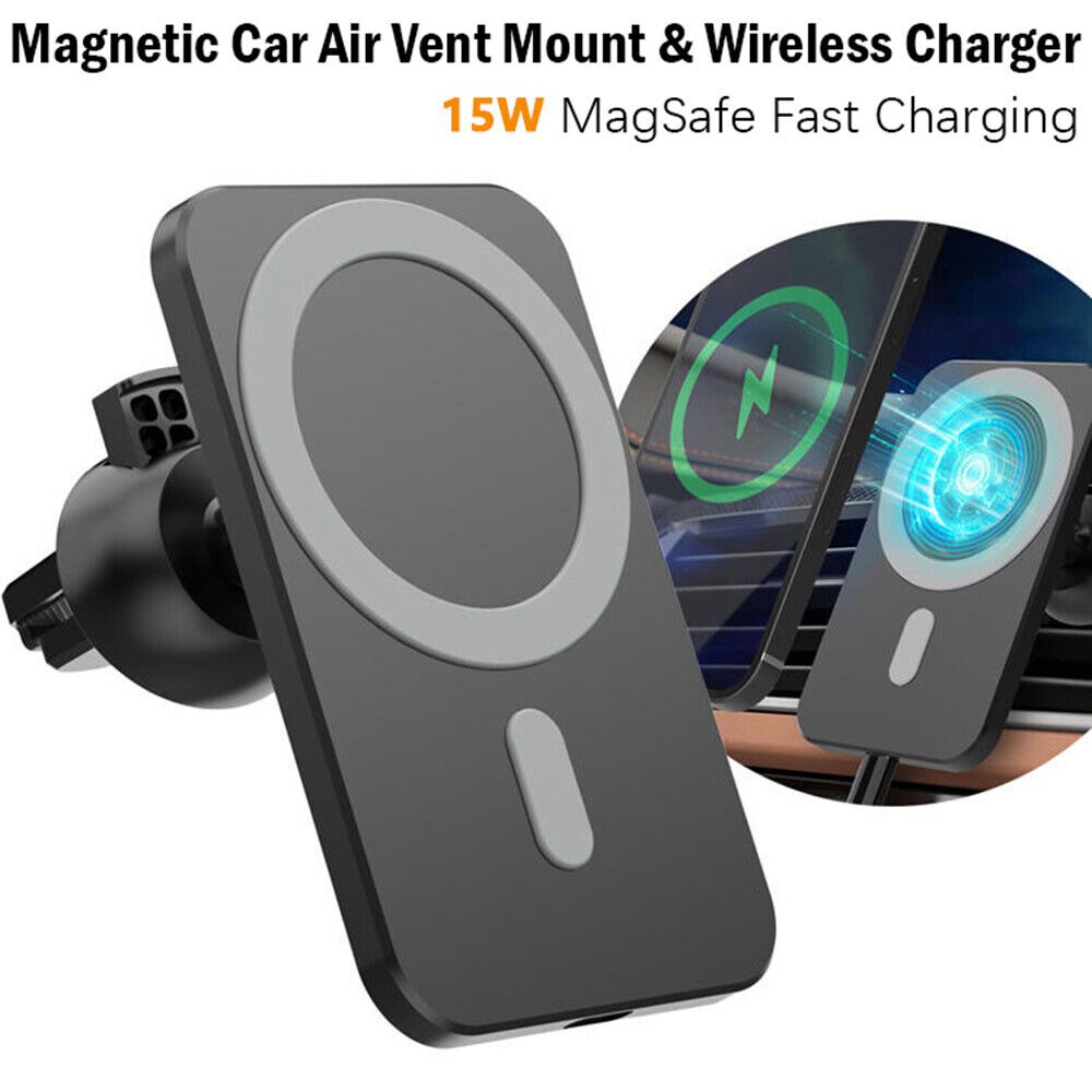 Magnetic Wireless Car Charger Mount Fast Charging MagSafe Holder