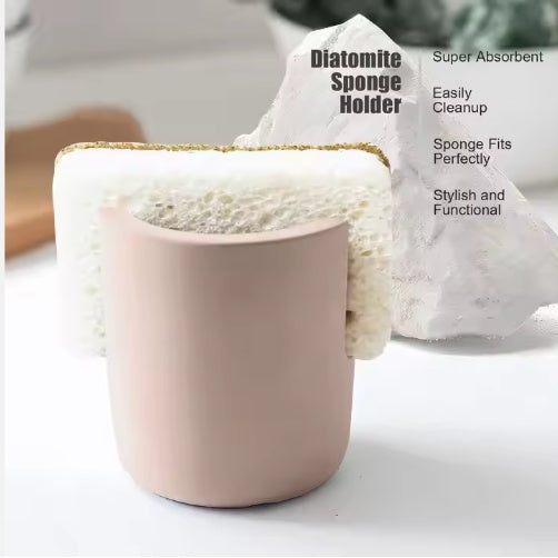 Premium Diatom Mud Sponge Rack Kitchen & Bathroom Sink Caddy