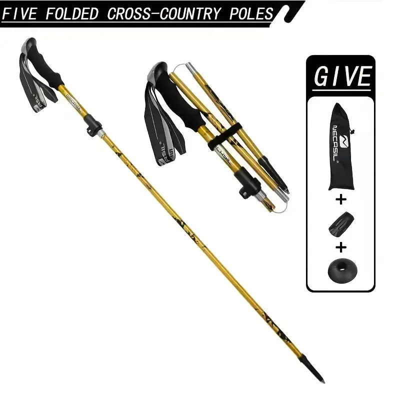 Lightweight Folding Trekking Cane with EVA Grip & Durable Lock