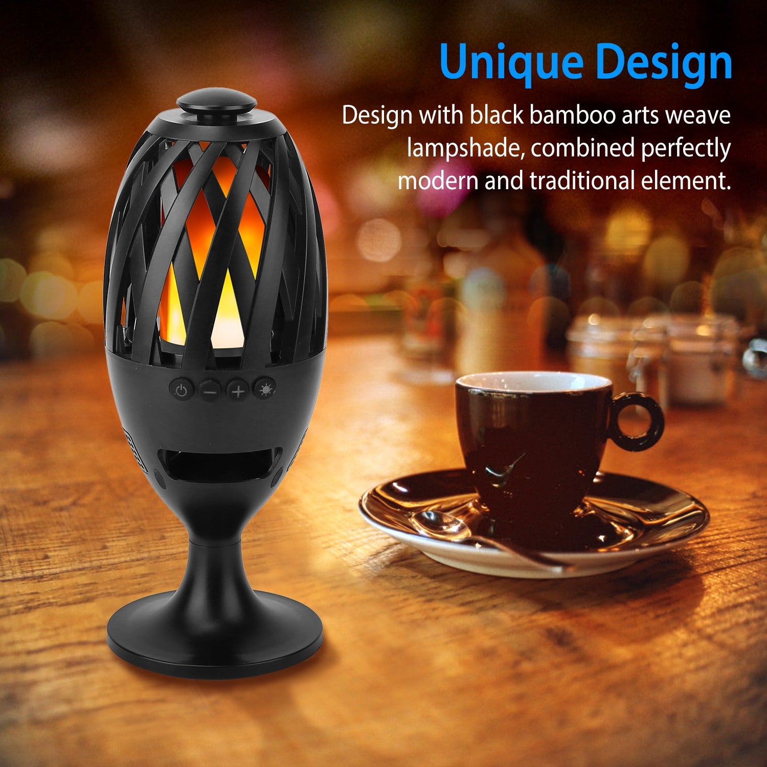 LED Flame Bluetooth Speaker Waterproof Outdoor Torch Light Bass