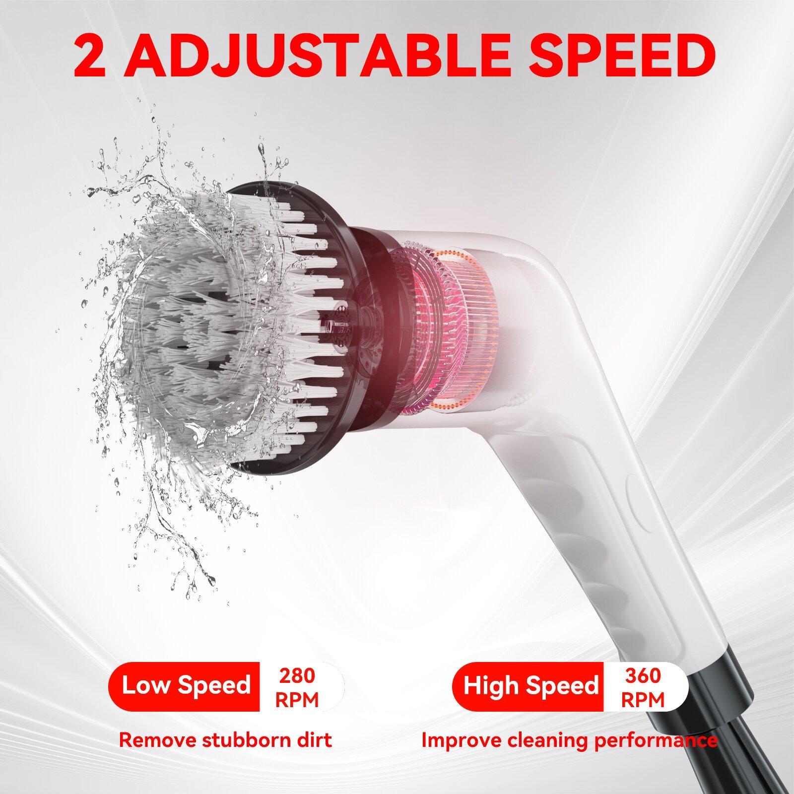 Electric Cleaning Brush with Adjustable Handle and Power