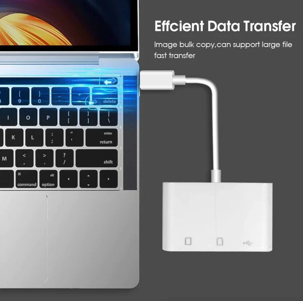 USB-C 3-in-1 Hub Adapter with SD Card Reader for MacBook & Laptop