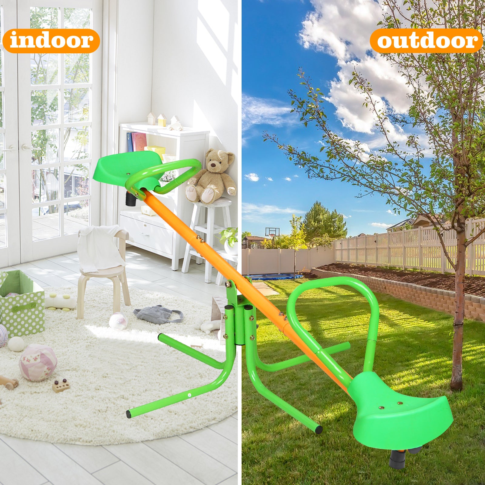 360° Rotating Kids Seesaw Spinner with Durable Outdoor Design