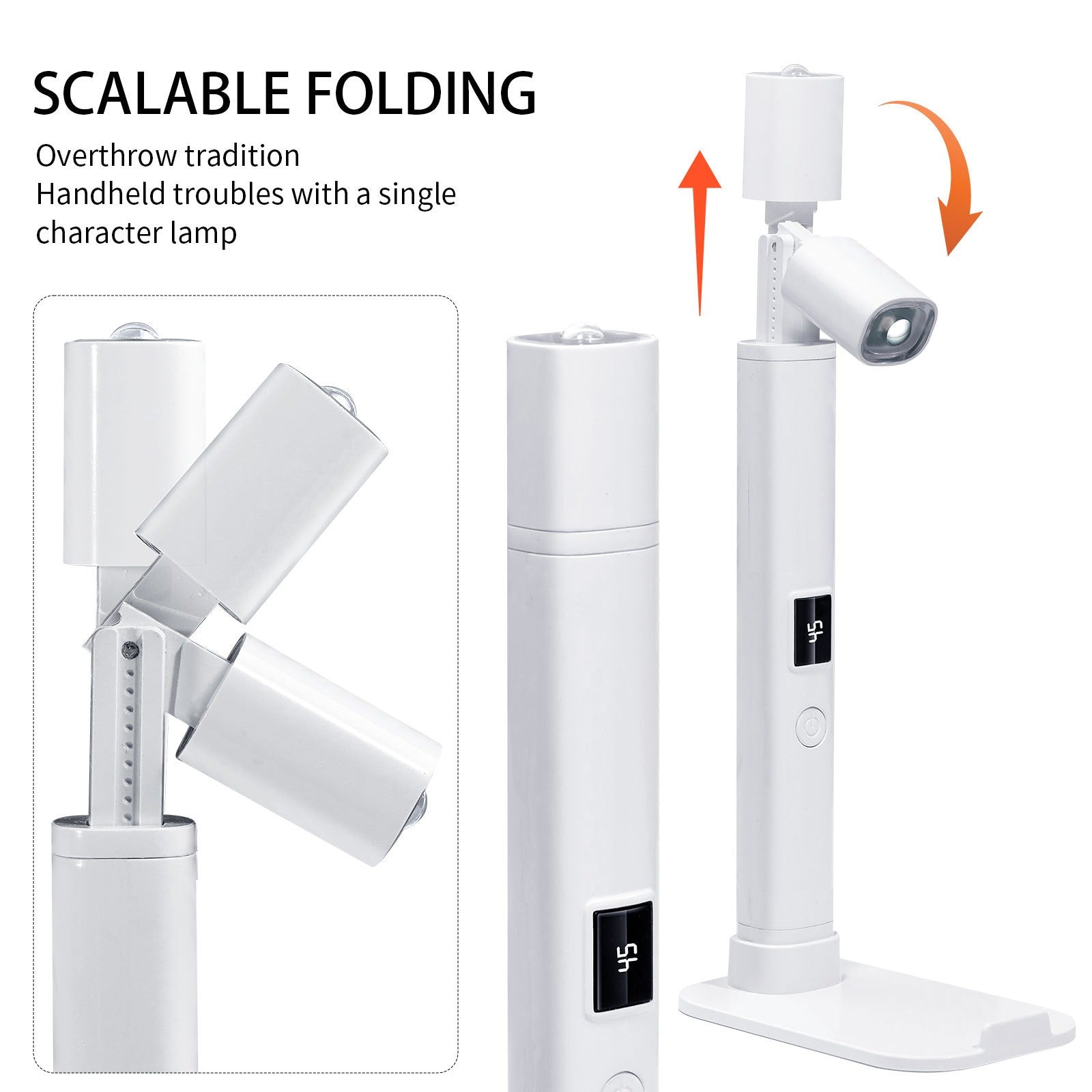 Portable Mini Handheld UV LED Nail Lamp with Foldable Stand White